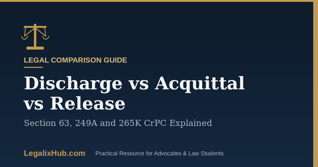 Discharge vs Acquittal vs Release